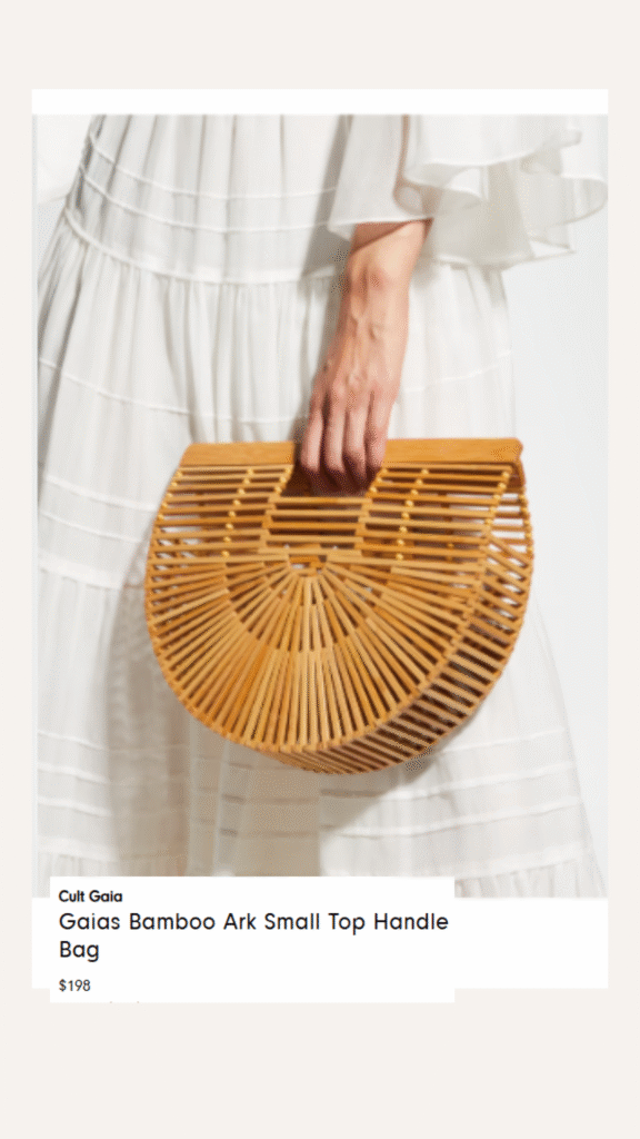 Bamboo arc handbag inspired by Cult Gaia's designer bag, an affordable Amazon find