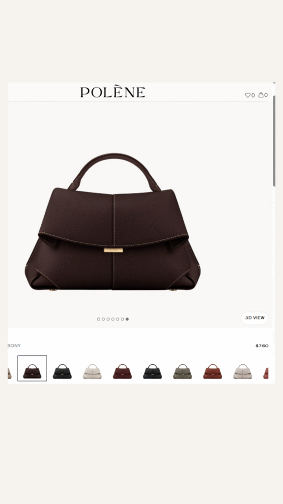 Structured vegan leather top-handle bag inspired by Polène's designer satchel